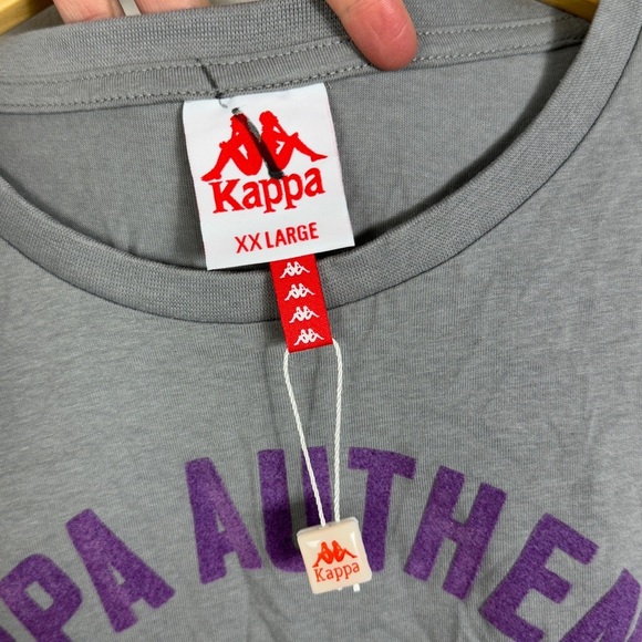 NEW Kappa Capurro 2 Cotton Logo Graphic Tee Grey Purple Size XXL Short Sleeve - Picture 7 of 12